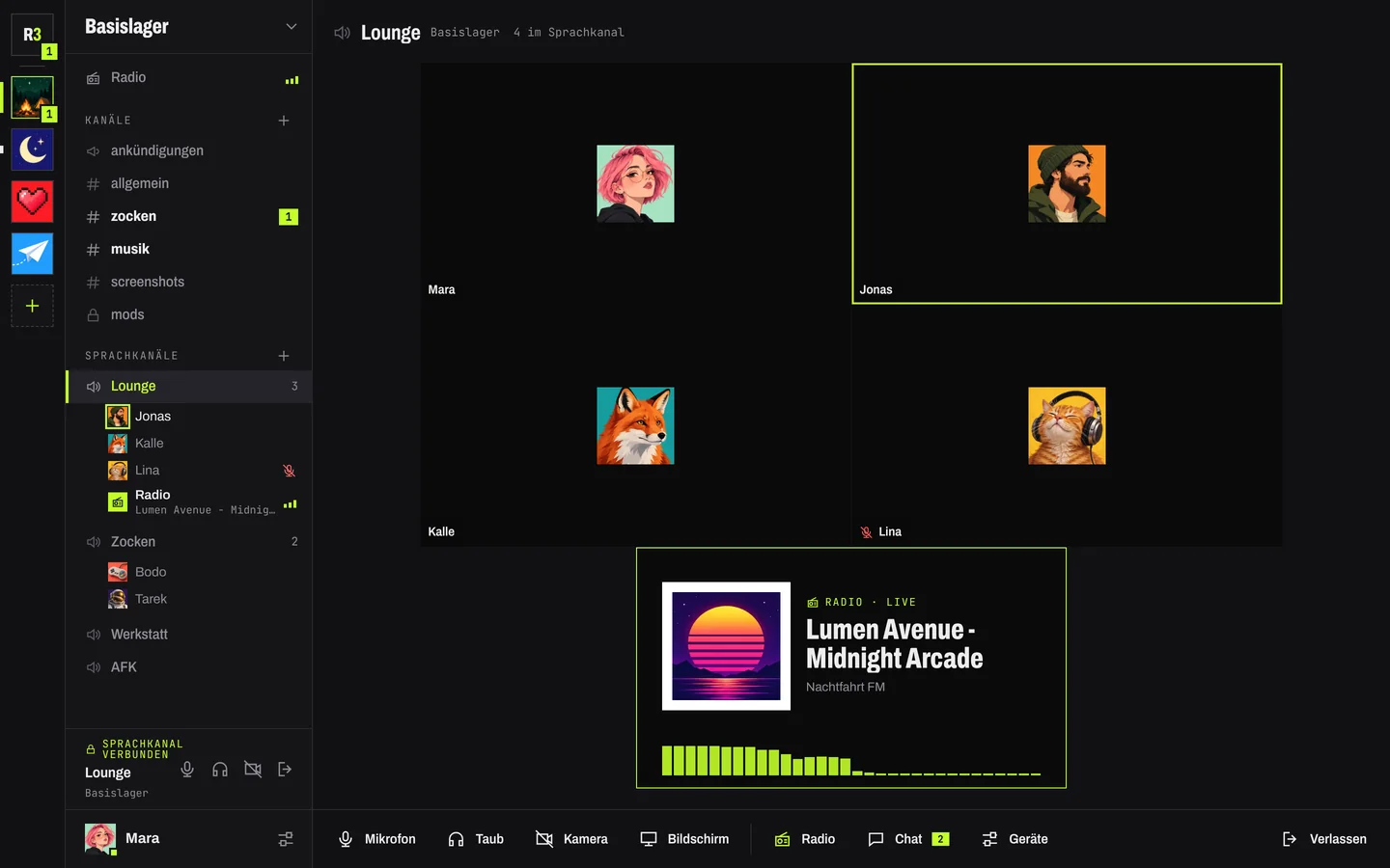 Sprachkanal mit Radio-Bot